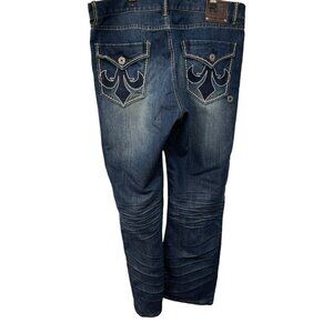 Departed Bootcut River Jeans Men's Size 38 X 32 Dark Blue Denim Double Stitching